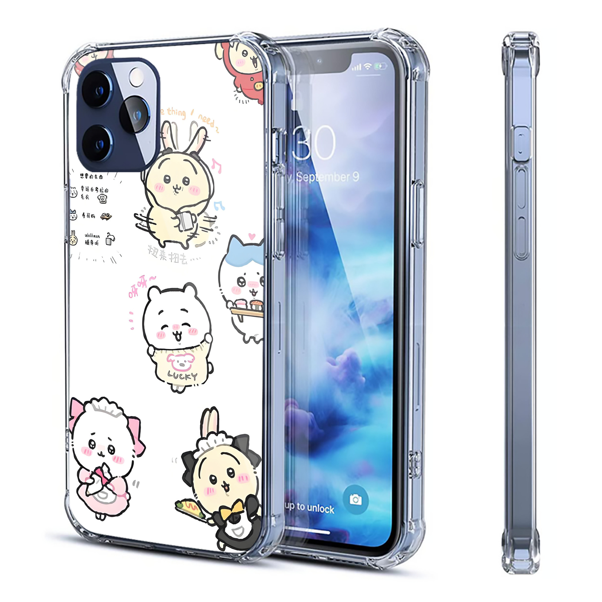（画像用） ちいかわ Chii-kawa 【iPhone 12シリーズ対応】透明スマホケース（クリアソフトケース）